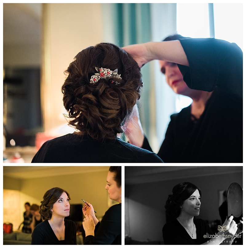 A bride gets ready for her big day in Buffalo, NY.