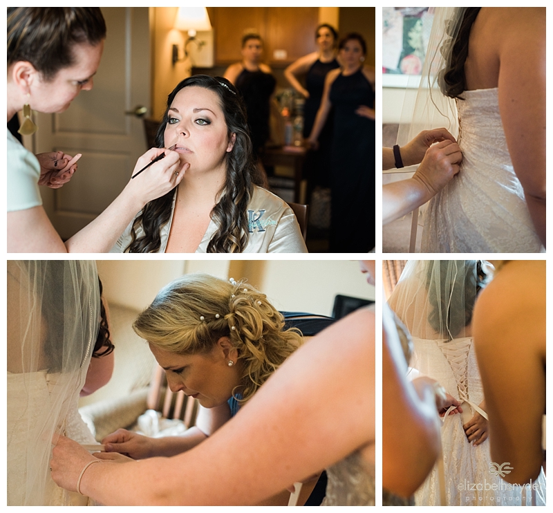 A bride gets ready for her  wedding in buffalo, NY.