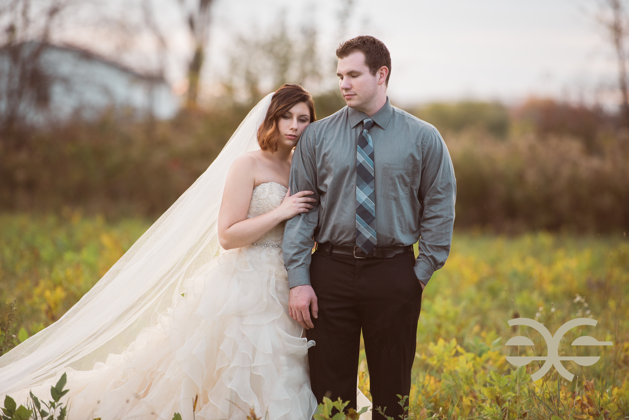 A bride and groom on their wedding day in Buffalo, NY